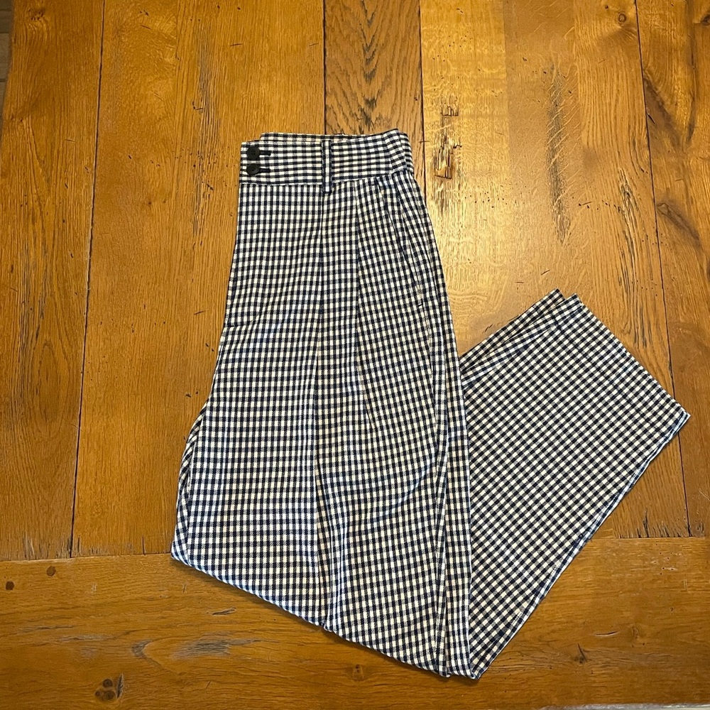 Madewell Black and White Checkered Pants